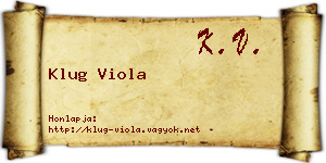 Klug Viola névjegykártya